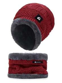 Conjuntos de gorros y bufandas Bluelander perfectos para invierno y climas fríos - Rojo - Ver 3