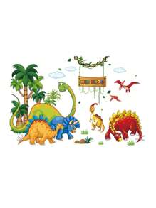 1 miếng dán tường hình khủng long hoạt hình dùng để trang trí phòng trẻ em, trang trí tường lớp học mẫu giáo, quà tặng tiệc mừng em bé chào đời, trang trí gia đình - Nhiều màu - Xem 7