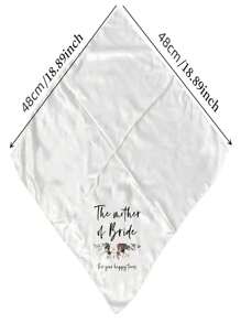 2 件套新娘婚礼装饰新娘母亲/新郎母亲真丝手帕泪手帕单身派对新娘送礼会、圣诞节 - 白色 - 查看 8