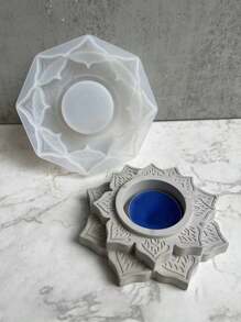 1pc Lotus Shaped DIY Silicone Mold - Clear - View 1