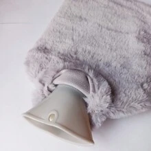 1000ml Plush Thickened Hot Water Bottle - Grey - View 3