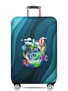 Luggage Protective Elastic Dust For 18-32 Inch Elastic World Map Graphic Pattern Bag Suitcase Covers Trolley Cover Travel AccessoriesLuggage Covers Suitcase Protective Cover For Holiday For Vacation Travel Essentials Travel Accessories Bag For School School Accessories School Stuff - Multicolor - View 1