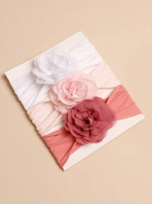 3pcs Rose Flower Pink Headband For Babies (Papercard Is For Decoration) Love Valentine - Multicolor - View 4