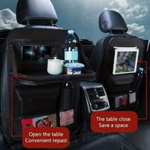 1 Pièce Sac De Rangement Pour Siège De Voiture Avec Tapis Anti-coup De Pieds Pour La Protection Du Siège Arrière, Et Boîte À Mouchoirs, Porte-gobelet, Bureau Portable Et Plateau De Voiture