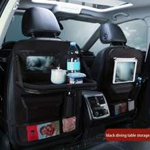 1 Pièce Sac De Rangement Pour Siège De Voiture Avec Tapis Anti-coup De Pieds Pour La Protection Du Siège Arrière, Et Boîte À Mouchoirs, Porte-gobelet, Bureau Portable Et Plateau De Voiture