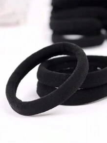 50pcs/Pack Ladies' Simple & High Elasticity Basic Hair Ties For Daily Use Casual Ponytail Holders Hair Elastics Hair Rubber Bands Scrunchies Hair Rope ,Gym Sport Outfit Hair Accessories Head Accessories Elastic Band - Black - View 6