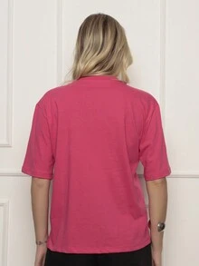 Women T-Shirts - 玫紅色 - 查看 2