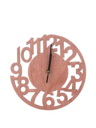 1入創意木製數字掛鐘,客廳裝飾,靜音,極簡風格
