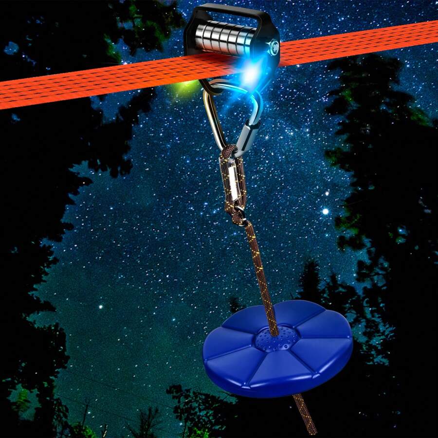 Kids Zipline Outdoor Toys Pulley kit with 65foot zipline, best