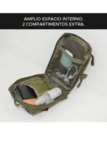 Mariconera Tipo Militar Para Hombre, Aire Libre - Verde Oliva - Ver 6