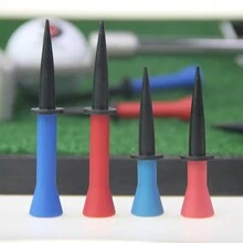 1入組58mm/76mm高彈跳彈珠插釘,紅藍橡膠材質,柔性設計,可插入並在果嶺上鎖定特定高度的高爾夫球插球架 - 紅色 - 查看 3