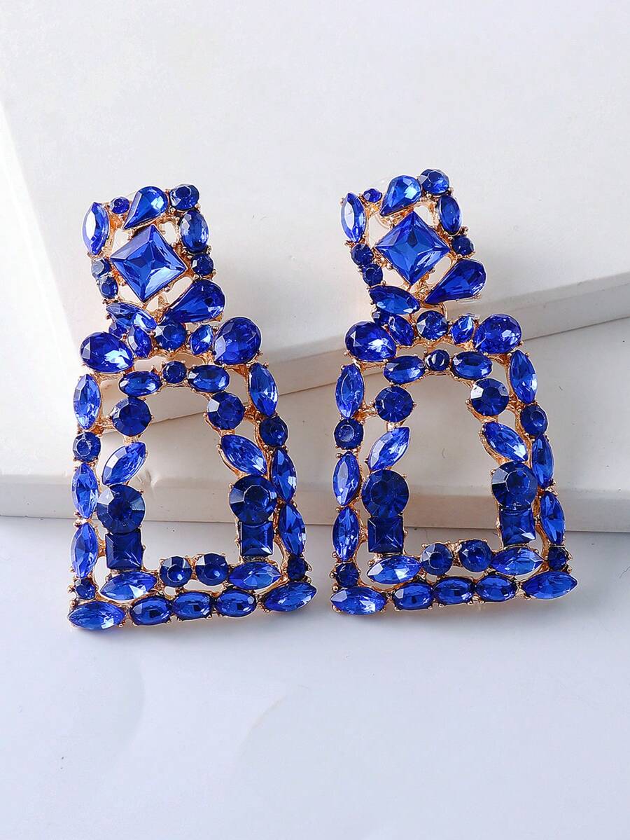 juran 1 Par Pendientes Geométricos De Diamantes De Imitación