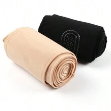 1 件女薄褲襪附面罩,防鉤絲,加壓/壓縮/瘦身,黑色/裸色防滑魔術襪