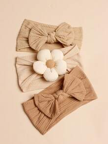 3入組寶寶時尚提花彈性頭帶 - 彩色 - 查看 4