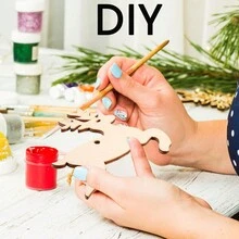 10 件聖誕麋鹿裝飾工藝品聖誕掛飾 Diy 木片聖誕工藝木片未完成的麋鹿木剪紙空白鹿片,聖誕掛木麋鹿聖誕樹家居裝飾聖誕節、萬聖節、感恩節禮物