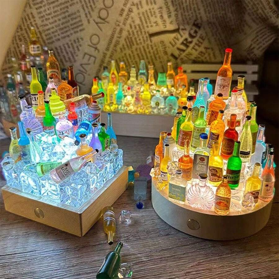 28pcs/pack Mixed Miniature Drink Bottle Diy Beads For Fun Earrings, Creative Night Lamp, Photo Frame, Hair Clip, Mobile Phone Case, Jewelry Making Accessories