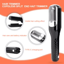 Rechargeable Portable Automatic Hair Clipper, Electric Hair Trimmer, Damaged Hair Repair Device, Suitable For Women And Girls - Black - View 6