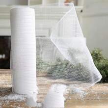 1pc Solid Color Mesh Ribbon Decoration Accessory, Polyester & Polypropylene Mesh Material To Use As DIY Material, Suitable For Holiday Decoration Such As Valentine's Day, Easter, Harvest Festival And St. Patrick's Day - White - View 3