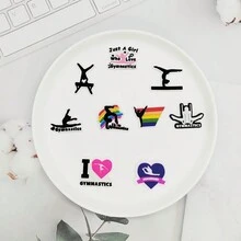 9入組多色diy可拆卸體操主題鞋扣,用於鞋子上的裝飾孔 - 彩色 - 查看 6