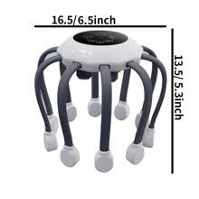 頭部按摩爪電動頭部按摩器頭皮按摩器頭部按摩保健章魚頭部按摩頭部按摩頭部按摩充電 - 白色 - 查看 2