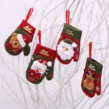 1pc Random Christmas Decorative Tableware Set With Cutlery Holder & Gift Bag & Gloves Design For Restaurant Or Home Decor - Multicolor - View 6