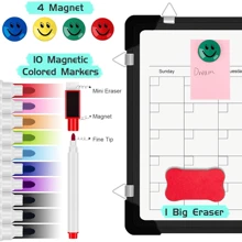 Dry Erase Calendar Whiteboard For Wall, Polegas 16" X 12" Magnetic White Board Board, Small Wall Monthly Double Sided Boards Student, Home, Office