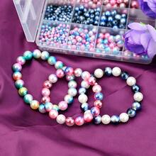 1890顆圓形仿珍珠珠子,附帶儲物盒,帶孔鬆散間隔珠子,適用於製作珠寶、手鍊、項鍊、耳環、diy工藝、派對禮物
