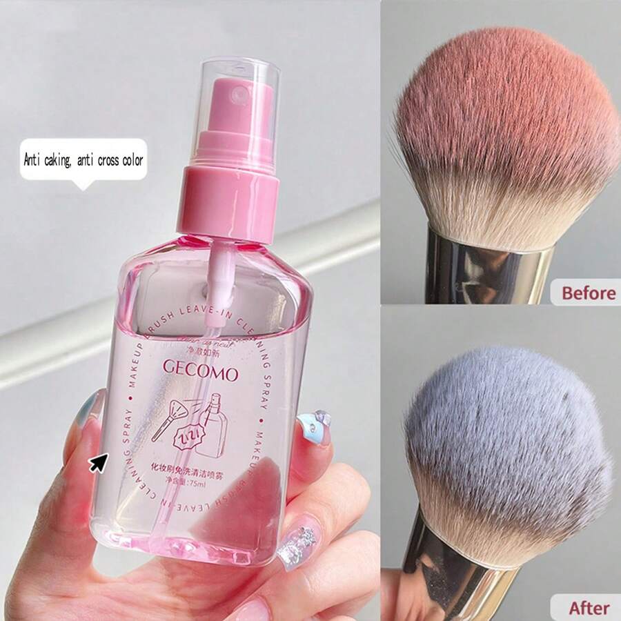1入組化妝刷免洗清潔噴霧/75ml,化妝刷免洗快幹式化妝工具清潔液