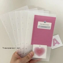 5pcs A6 Binder Devider Bag,Saving Pocket Banknotes Holder Organizer,Loose Leaf Ring PP Separator Pages Budget Book Accessory - Multicolor - View 7