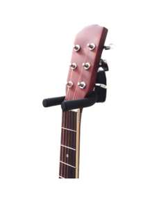 1 pieza Montaje de pared para guitarra con estilo - Muestra de forma segura tu instrumento, soporte de gancho para guitarra, tabla de surcos de pared, gancho colgador de guitarra eléctrica, accesorios para guitarra, ganchos cortos, ganchos de pared para ukelele - Negro - Ver 6