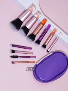10pcs Mini Multifunctional Makeup Brush Set, Cosmetic Tools, With 1 Mini Storage Bag,Brush Set,Makeup Brush Kit,Make Up Brush Set,Make Up Set Complete,Makeup Brush Set,Complete Makeup Kit,Brush Kit,Brushes Makeup Set,Makeup Gift Set - View 3