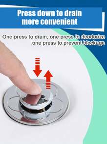 1 cái Nút chặn cống bật lên đa năng có giỏ lọc chống tắc nghẽn cho chậu rửa mặt Trang trí phòng tắm gia đình Mùa hè - Bạc - Xem 2