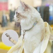 1 件便攜式寵物包戶外旅行帆布單肩包讓寵物保持溫暖帶頂蓋和透氣網窗適合小型貓和狗 - 米色 - 查看 6