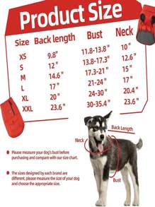 1 件紅色狗狗冬季夾克,防水、保暖、舒適羊毛襯裡,適合中小型犬,附反光背心和背帶孔設計,寵物衣服毛衣 (xs-xxl) - 紅色 - 查看 5