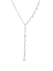 星星吊墜項鍊 - 銀色 - 查看 7