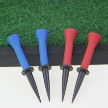 1入組58mm/76mm高彈跳彈珠插釘,紅藍橡膠材質,柔性設計,可插入並在果嶺上鎖定特定高度的高爾夫球插球架 - 紅色 - 查看 2