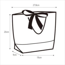 1set/2pcs Simple White Paper Bag With Handles, Gift & Shopping Bag With Ribbon, Suitable For Gift Wrapping And Storage - Black and White - View 4