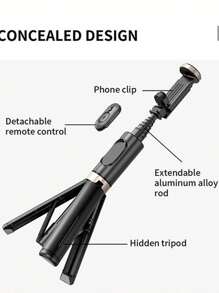 Integrated Reinforced Tripod Selfie Stick (aluminum Alloy Pole) - White - View 6