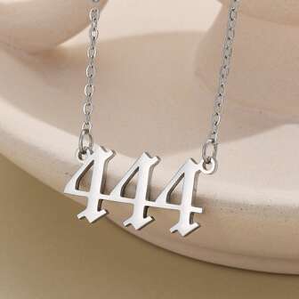 1 st. Rostfritt Stål Tur Nummer Halsband Europeiska och amerikanska Enkel 18 K Titanstål 111-999 Nummer Halsband Hängsmycke Herr Och Kvinnor Par Tillbehör