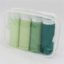 4入組100ml矽膠分裝瓶套裝,適用於護膚品、化妝品、洗髮水、沐浴露、洗衣液罐、便攜旅行瓶