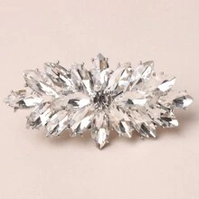 1pc White Gold Plated Multi-Layer Agate Brooch, Long Style Quality Lapel Flower Brooch For Women, Autumn/Winter Accessory, Multiple Styles