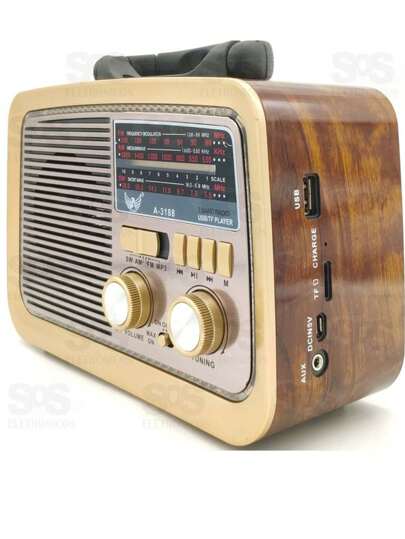 Rádio Am Fm Retrô Vintage Antigo Bluetooth Pen Drive Bivolt ALTOMAX A-3188