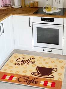 YIMEIS 1入組款式c杯墊卡通咖啡杯裝飾地毯,適用於廚房、浴室、客廳、臥室,自然乳膠底部,吸水止滑,易於清潔 - 彩色 - 查看 5