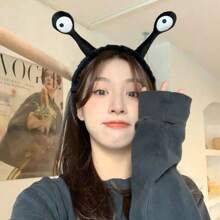 1入組毛絨蝸牛頭箍,可愛的卡通眼睛頭帶,毛絨彈性髮箍可用於護膚、洗臉、化妝,柔軟舒適的髮飾,感恩節、聖誕節禮物