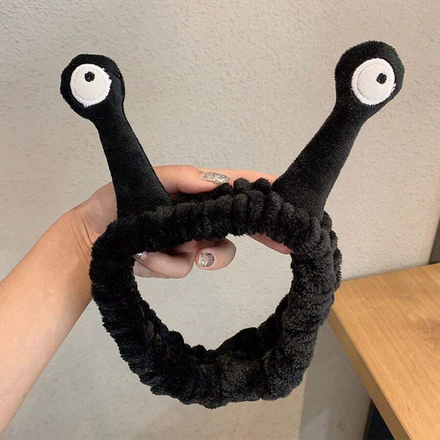 1入組毛絨蝸牛頭箍,可愛的卡通眼睛頭帶,毛絨彈性髮箍可用於護膚、洗臉、化妝,柔軟舒適的髮飾,感恩節、聖誕節禮物