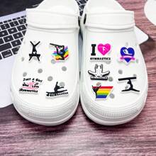 9入組多色diy可拆卸體操主題鞋扣,用於鞋子上的裝飾孔 - 彩色 - 查看 1