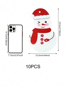 10pcs Self-sealing Bags With Snowman Christmas Gift Pattern - Red - View 4
