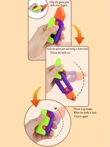 3D Gravity Knife Viral Carrot Knife Stress Relief Toy, Foldable Glow-In-The-Dark Fidget Toy (Random Style And Color) - Multicolor - View 6