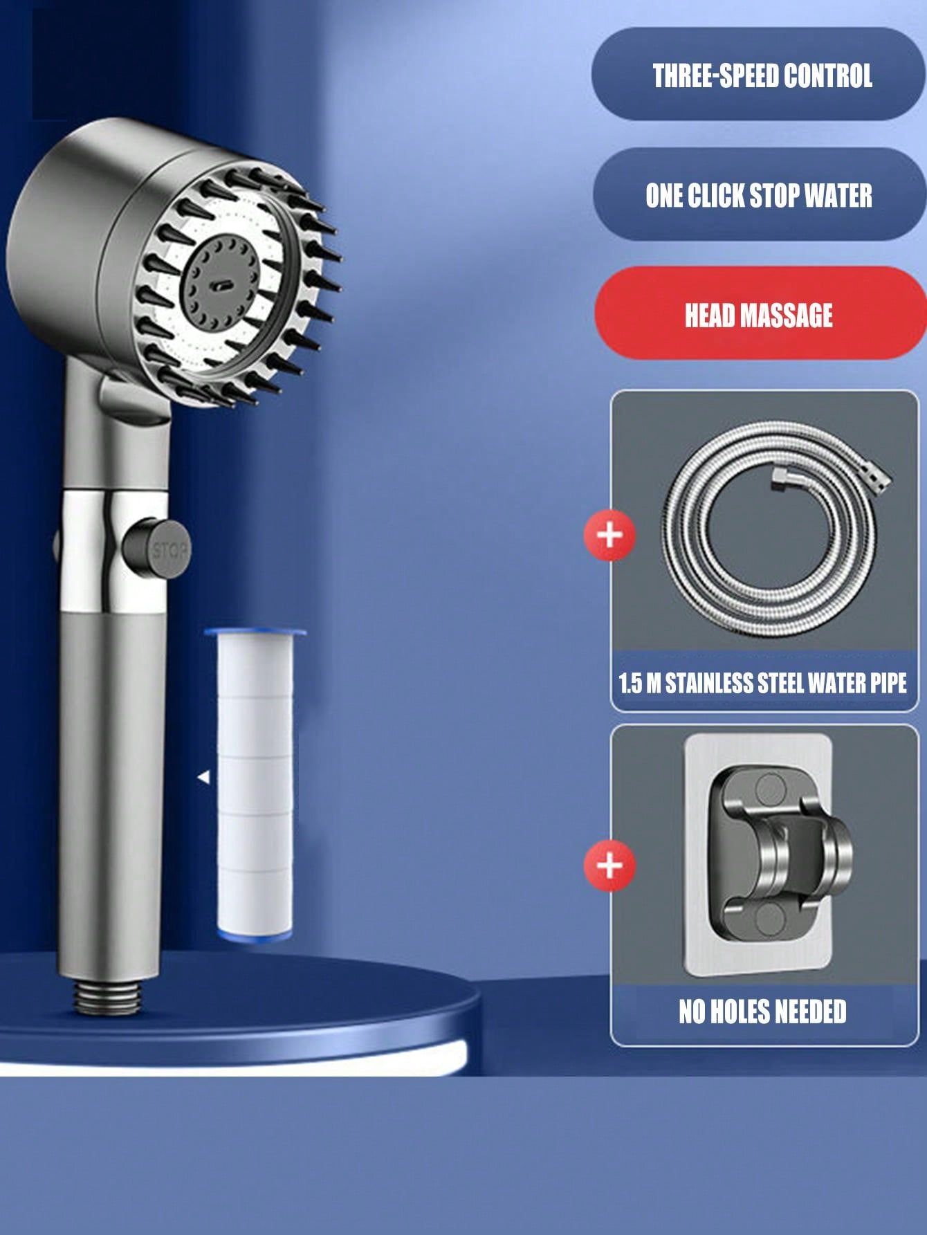 Super supercharged shower shower to filter impurities Shower shower
