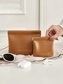 全新PU彈性收納袋，帶有彈性自封閉合，防水鑰匙化妝袋，多功能整理器，適用於口紅、衛生棉、耳機、和其他小型日用品
